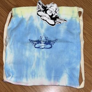 Boys Lie Tie-Dye Drawstring Backpack with Angel Graphic / NIB